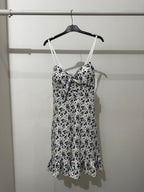 Vestito corto floreale nodo