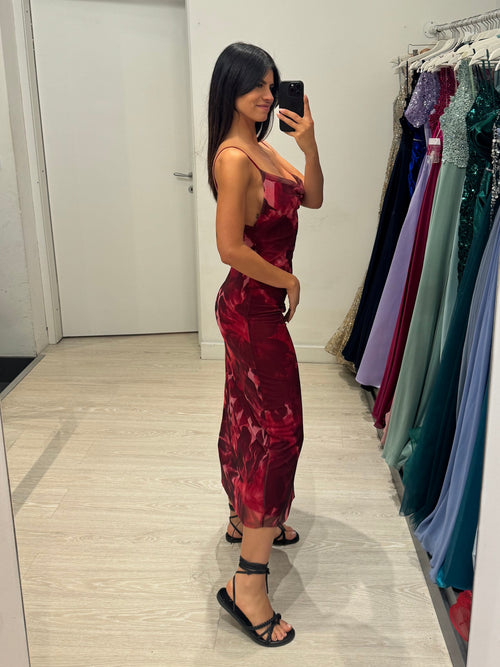 Vestito lungo tulle fantasia