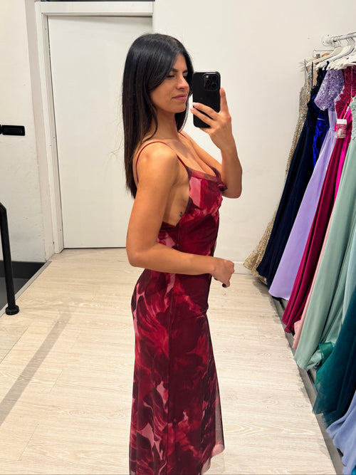 Vestito lungo tulle fantasia