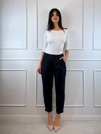 Pantalone sigaretta con vita elasticizzata