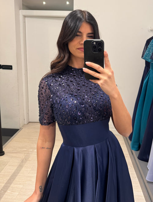 Abito Antonella manica corta paillettes