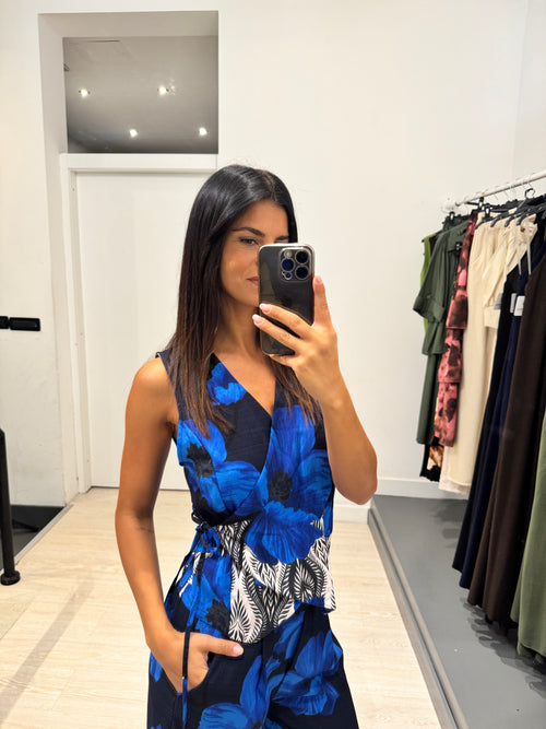 Completo fantasia fiori top e pantalone