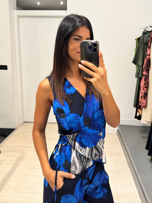 Completo fantasia fiori top e pantalone