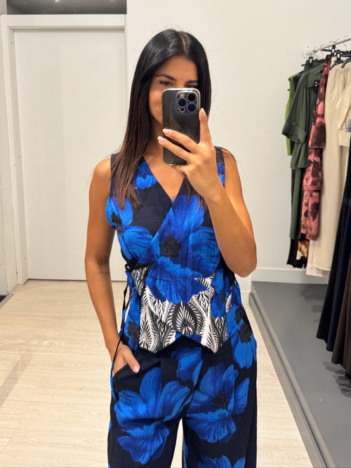Completo fantasia fiori top e pantalone