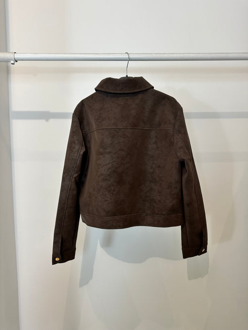 Giacca ecopelle colletto e zip