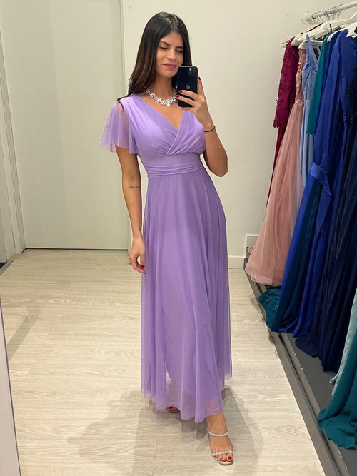 Abito Giulia cerimonia tulle manica