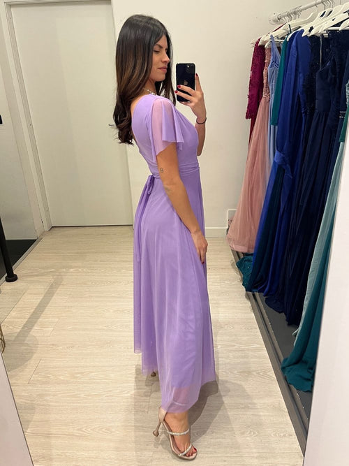 Abito Giulia cerimonia tulle manica