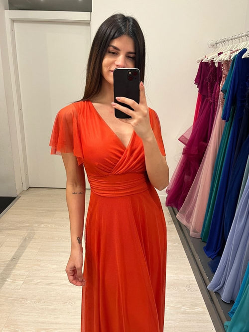 Abito Giulia cerimonia tulle manica