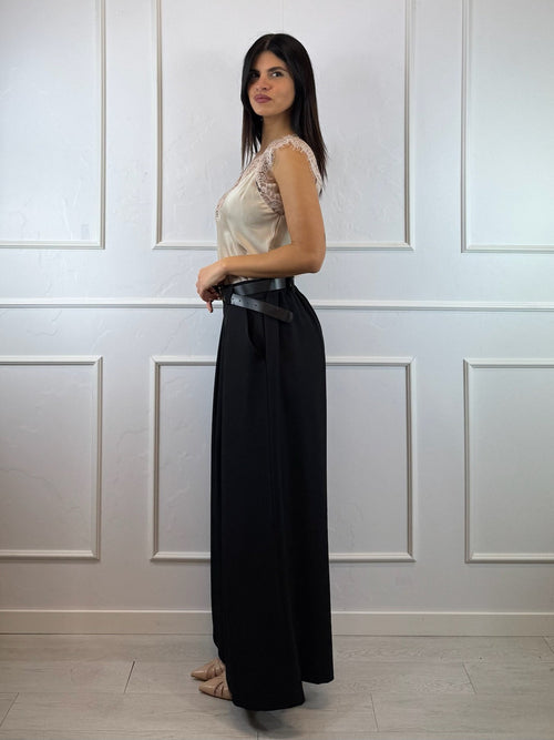 Canotta con pizzo scollo V