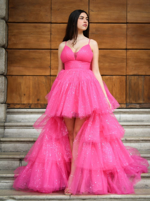 Abito cerimonia corto tulle brilli super coda