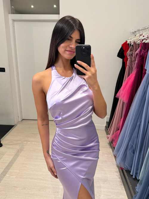 Vestito sirena scollo americana raso