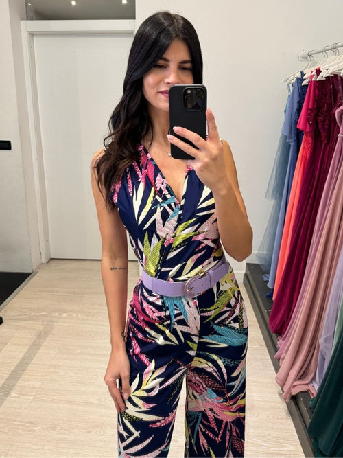 Cintura elasticizzata fibbia media marmo