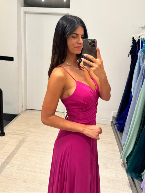 Abito cerimonia Mery incrocio schiena con spacco