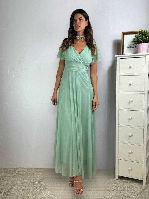 Abito Giulia cerimonia tulle manica