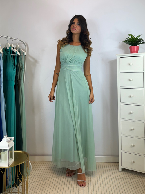 Abito Giulia cerimonia tulle smanicato