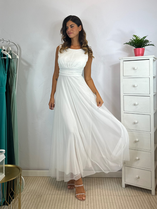 Abito Giulia cerimonia tulle smanicato