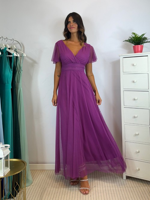 Abito Giulia cerimonia tulle manica