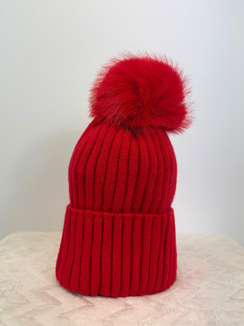 Cuffia lurex con pon pon