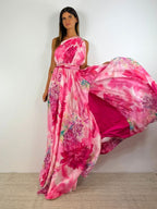 Abito cerimonia monospalla fantasia spacco