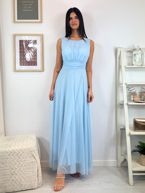 Abito Giulia cerimonia tulle smanicato