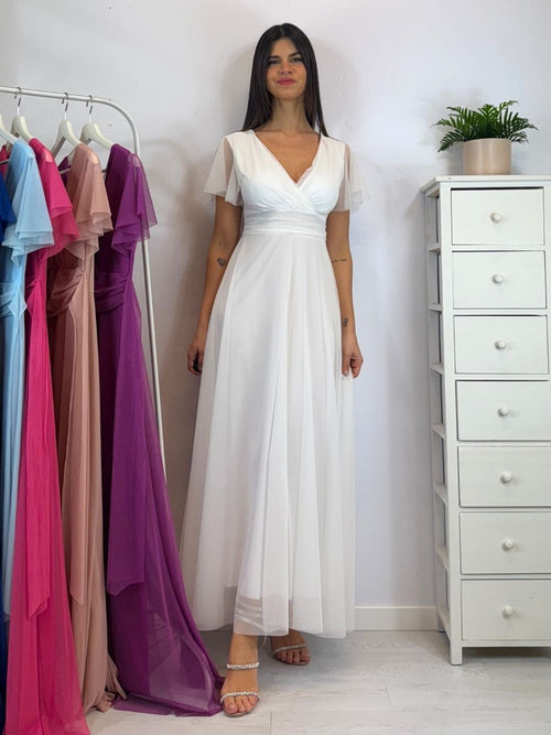 Abito Giulia cerimonia tulle manica