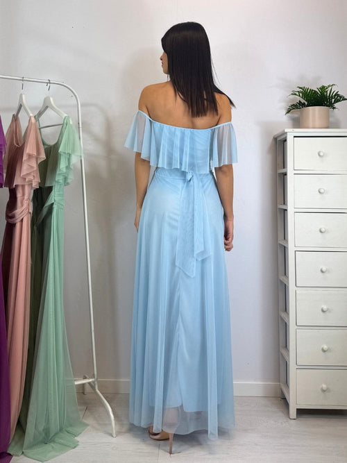 Vestito Giulia lungo tulle manica scesa volant