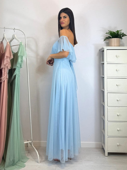 Vestito Giulia lungo tulle manica scesa volant