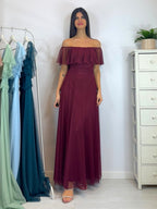 Vestito Giulia lungo tulle manica scesa volant