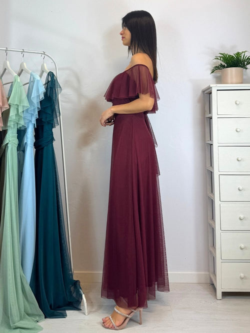 Vestito Giulia lungo tulle manica scesa volant