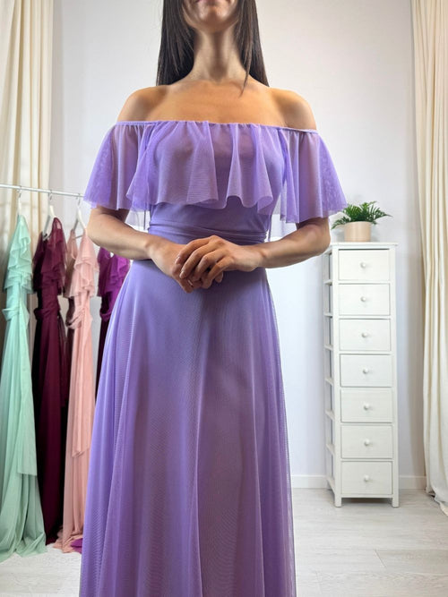 Vestito Giulia lungo tulle manica scesa volant
