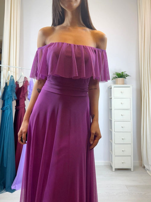 Vestito Giulia lungo tulle manica scesa volant