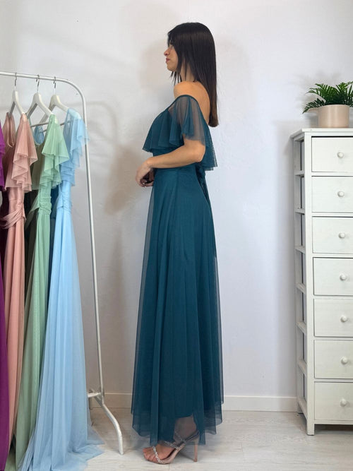 Vestito Giulia lungo tulle manica scesa volant