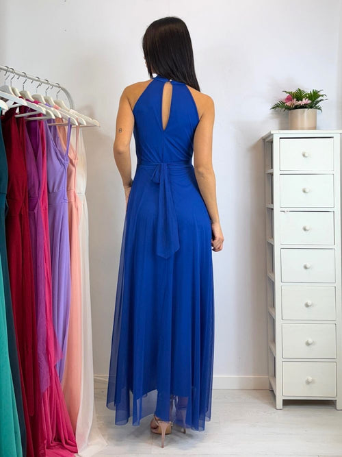 Vestito Giulia lungo tulle scollo americano
