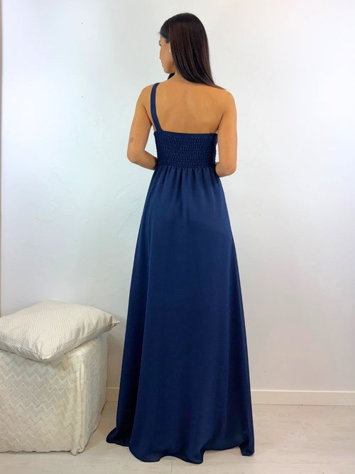 Abito cerimonia monospalla drappeggio