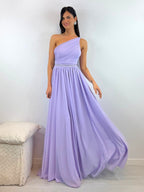 Abito cerimonia monospalla drappeggio