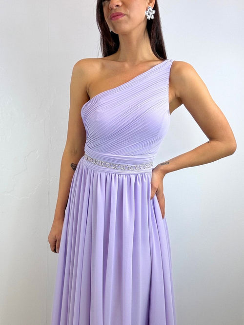 Abito cerimonia monospalla drappeggio