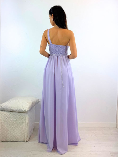 Abito cerimonia monospalla drappeggio