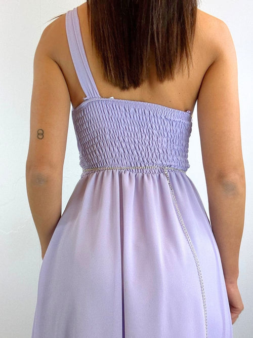 Abito cerimonia monospalla drappeggio