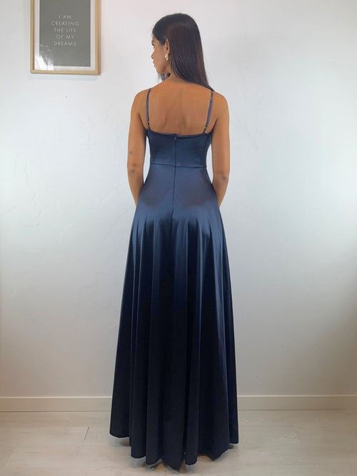 Vestito lungo scollo incrociato morbido
