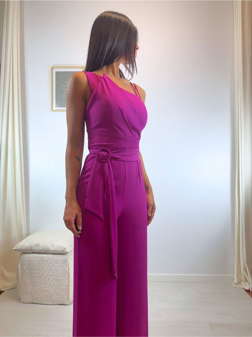 Tuta elegante pantalone palazzo e cintura