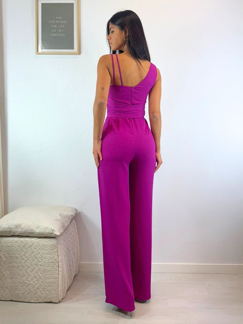 Tuta elegante pantalone palazzo e cintura