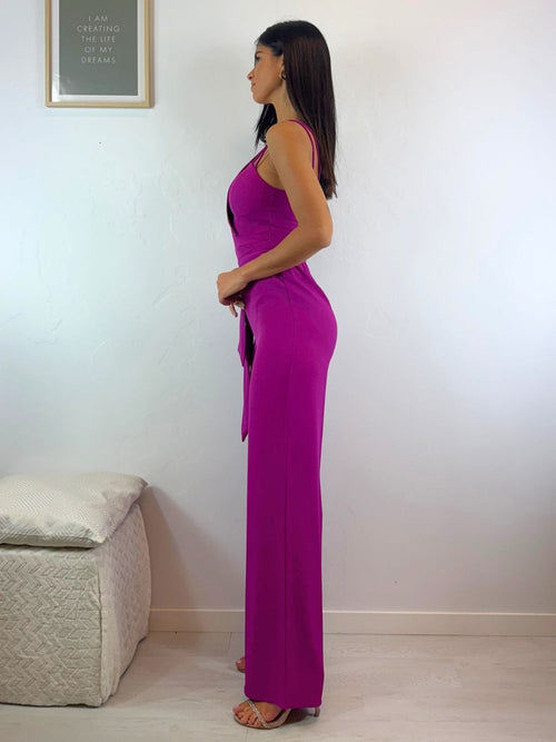 Tuta elegante pantalone palazzo e cintura