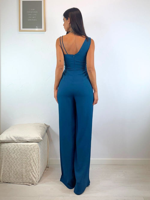 Tuta elegante pantalone palazzo e cintura