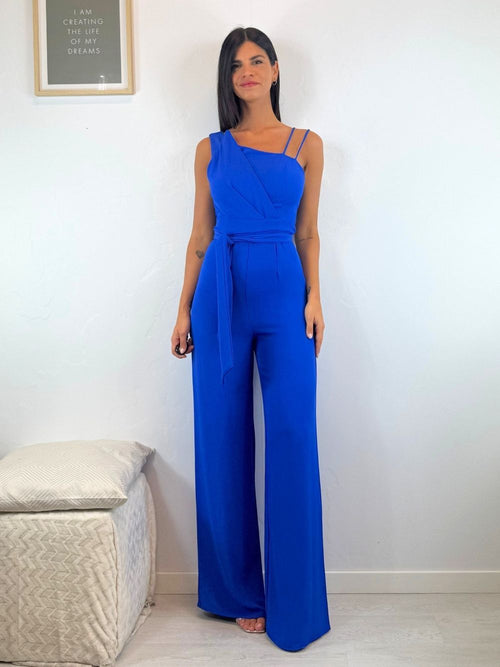 Tuta elegante pantalone palazzo e cintura