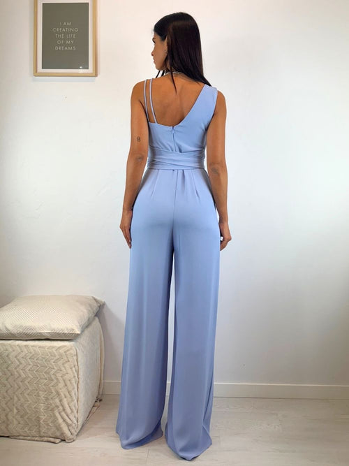 Tuta elegante pantalone palazzo e cintura