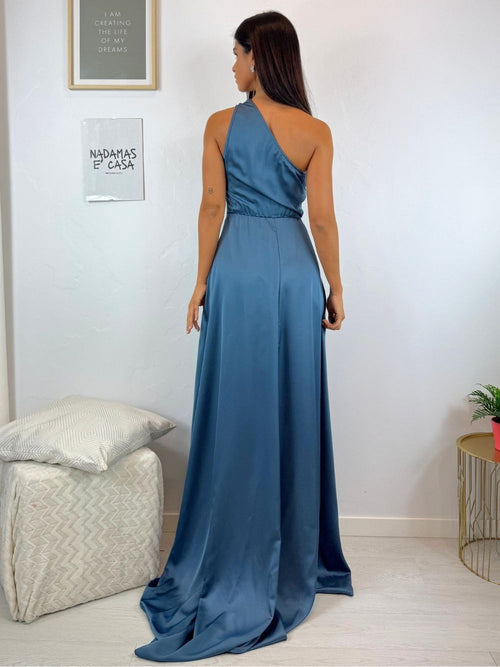 Vestito cerimonia monospalla raso