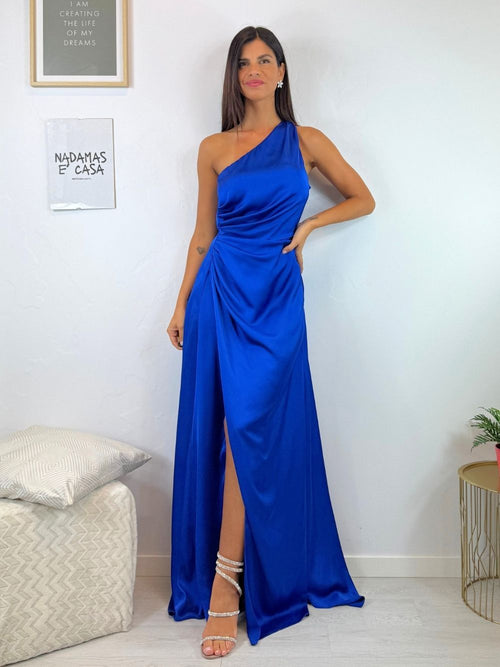 Vestito cerimonia monospalla raso