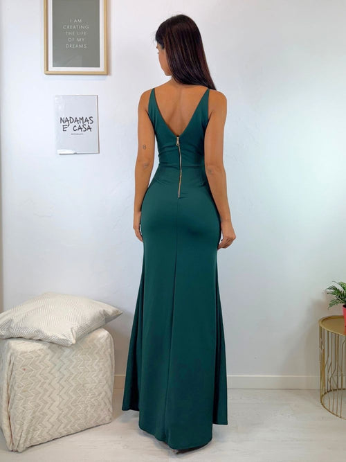 Tubino lungo sirena drappeggio spacco