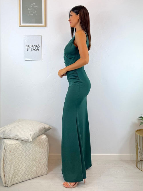 Tubino lungo sirena drappeggio spacco