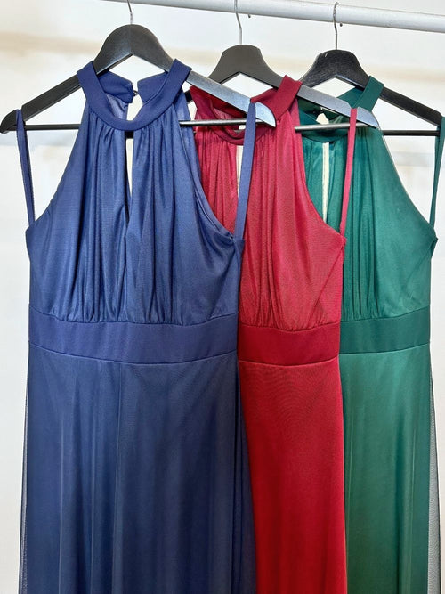Abito cerimonia curvy tulle scollo americano